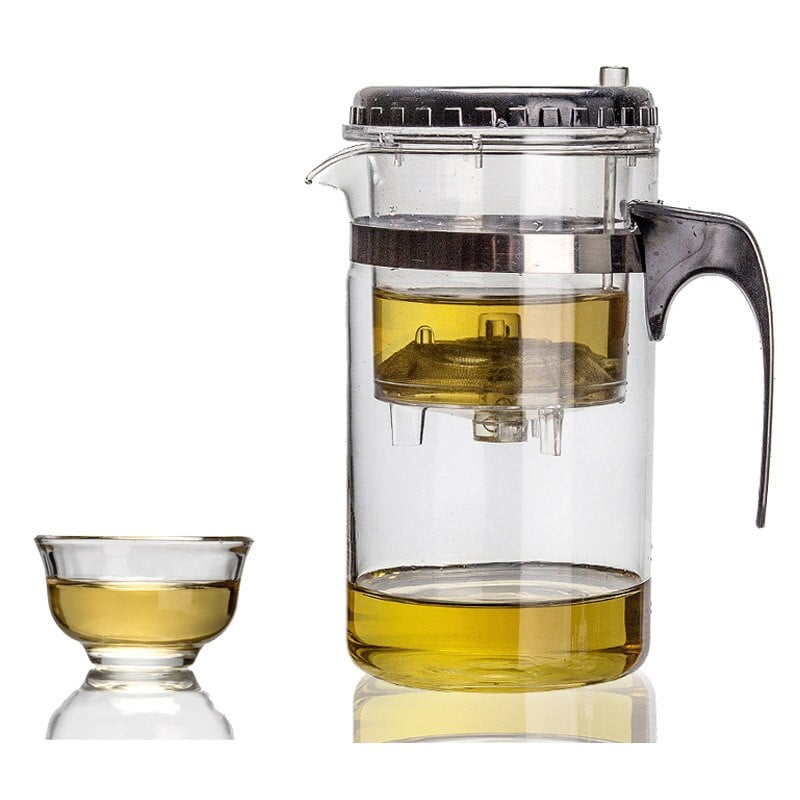 Arbatos puodai karščiui atsparus stiklinis arbatos infuzinis arbatos indas Kung Fu arbatos gėlė arbatinukas arbatos rinkinys virdulys su mygtuko paspaudimu kavos butelis 500 ml