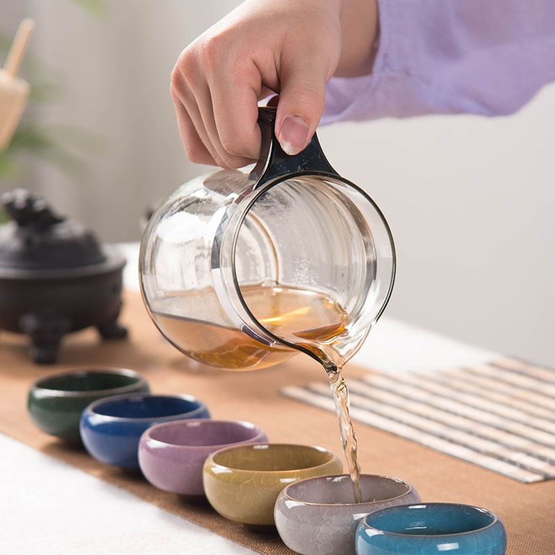 Arbatos puodai karščiui atsparus stiklinis arbatos infuzinis arbatos indas Kung Fu arbatos gėlė arbatinukas arbatos rinkinys virdulys su mygtuko paspaudimu kavos butelis 500 ml