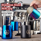 350/600 ml pieno garinimo ir putojimo ąsotis, nerūdijančio plieno, pieno ąsotis, ištraukiamas gėlių puodelis, puikiai tinka kavai cappuccino Latte Art