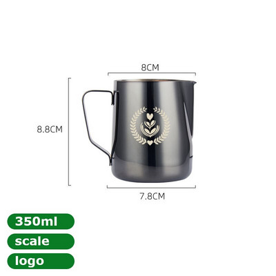 350/600 ml pieno garinimo ir putojimo ąsotis, nerūdijančio plieno, pieno ąsotis, ištraukiamas gėlių puodelis, puikiai tinka kavai cappuccino Latte Art