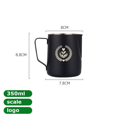 350/600 ml pieno garinimo ir putojimo ąsotis, nerūdijančio plieno, pieno ąsotis, ištraukiamas gėlių puodelis, puikiai tinka kavai cappuccino Latte Art