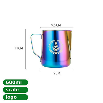 350/600 ml pieno garinimo ir putojimo ąsotis, nerūdijančio plieno, pieno ąsotis, ištraukiamas gėlių puodelis, puikiai tinka kavai cappuccino Latte Art