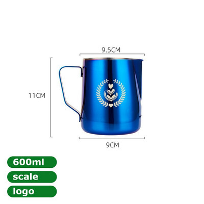 350/600 ml pieno garinimo ir putojimo ąsotis, nerūdijančio plieno, pieno ąsotis, ištraukiamas gėlių puodelis, puikiai tinka kavai cappuccino Latte Art