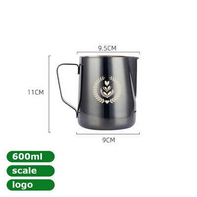 350/600 ml pieno garinimo ir putojimo ąsotis, nerūdijančio plieno, pieno ąsotis, ištraukiamas gėlių puodelis, puikiai tinka kavai cappuccino Latte Art