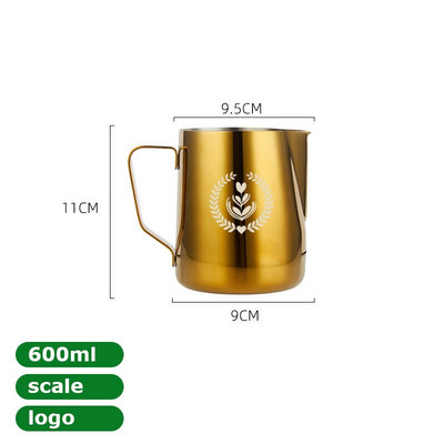 350/600 ml pieno garinimo ir putojimo ąsotis, nerūdijančio plieno, pieno ąsotis, ištraukiamas gėlių puodelis, puikiai tinka kavai cappuccino Latte Art