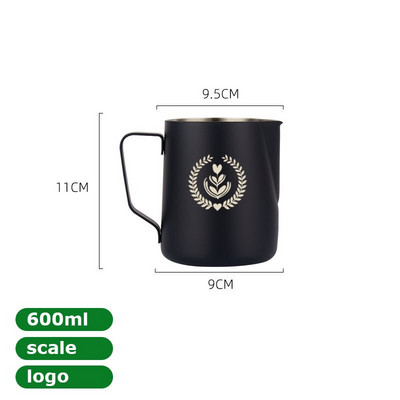 350/600 ml pieno garinimo ir putojimo ąsotis, nerūdijančio plieno, pieno ąsotis, ištraukiamas gėlių puodelis, puikiai tinka kavai cappuccino Latte Art