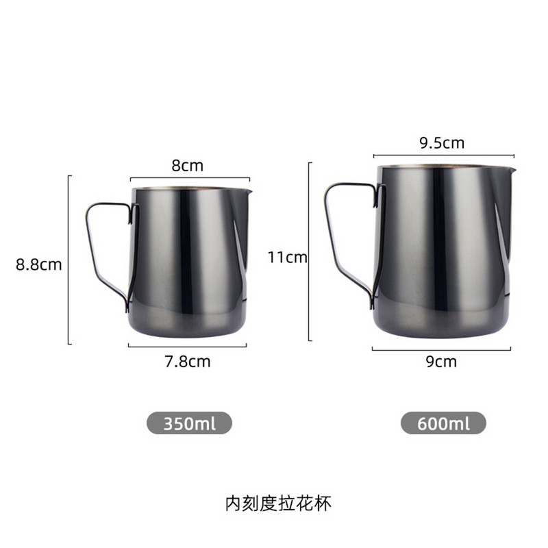 350/600 ml pieno garinimo ir putojimo ąsotis, nerūdijančio plieno, pieno ąsotis, ištraukiamas gėlių puodelis, puikiai tinka kavai cappuccino Latte Art