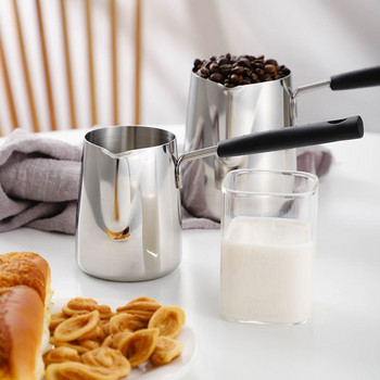 Espresso Steaming Pitcher Latte Milk Fothing Cang Wax Melt Pot Long Handle Candle Soap Melts Pot Metal Coffee Toroid Pitcher