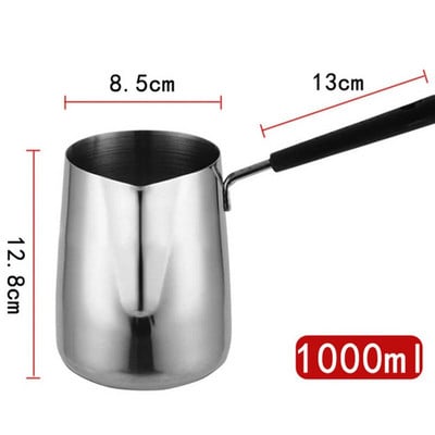 Espresso Steaming Pitcher Latte Milk Fothing Cang Wax Melt Pot Long Handle Candle Soap Melts Pot Metal Coffee Toroid Pitcher