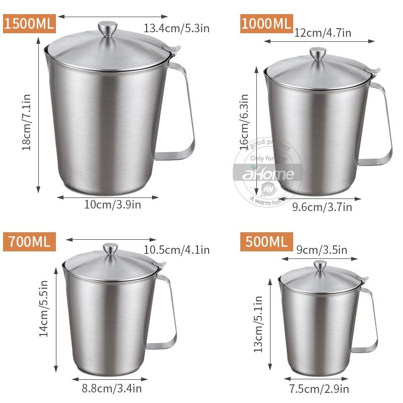 Fypo Pieno putų ąsotis su dangteliu Nerūdijančio plieno kavos puodeliai Espresso kavos ąsotis Barista Craft Coffee Latte pieno putų ąsotis