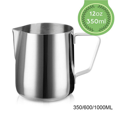 Coffee Latte 304 rozsdamentes acél kávés bögre tejhabos kancsó, 350/600/1000 ml espresso cappuccino kávéscsésze dupla mérleg