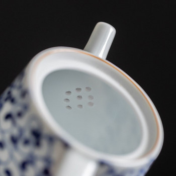 200 мл синьо-бял порцеланов чайник Единична тенджера Ръчно изработен чайник Цедки Домакински кунг-фу чайник Офис Церемония за сервиране на чай