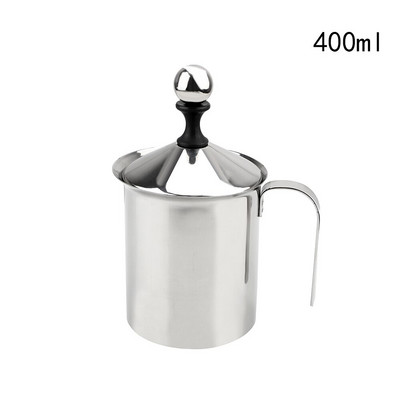 Spumă de lapte cu plasă de spumă de cafea Mixer de cafea Ustensile de bucătărie Cremă de lapte cu plasă dublă 400/800ML Spumant manual de lapte din oțel inoxidabil