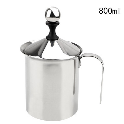 Spumă de lapte cu plasă de spumă de cafea Mixer de cafea Ustensile de bucătărie Cremă de lapte cu plasă dublă 400/800ML Spumant manual de lapte din oțel inoxidabil