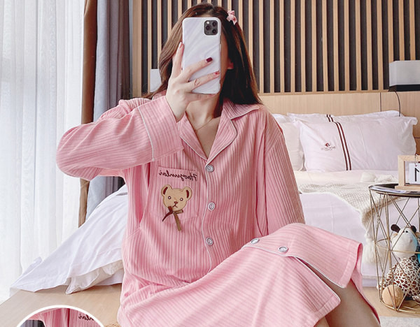 Ежедневна дамска нощница с копчета за бременни