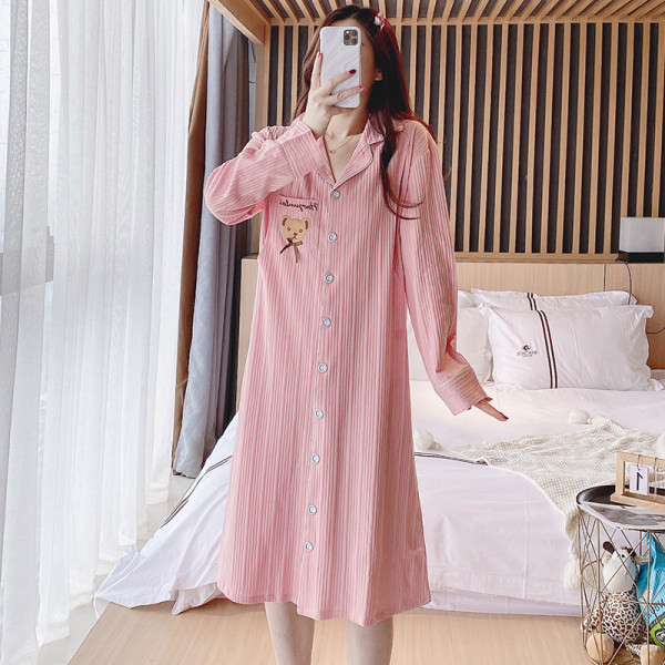 Ежедневна дамска нощница с копчета за бременни