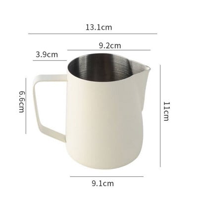 350 ml/600 ml mérőpohár rozsdamentes acél eszpresszó kávéfőző gőzölő tejhabos kancsó fogantyúval tejkancsó habosító csésze