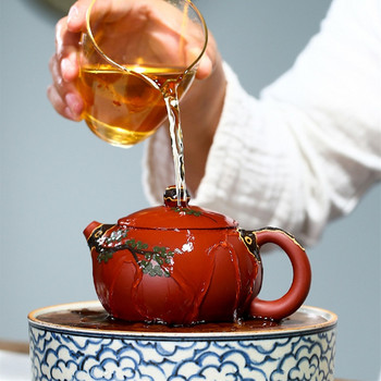 250 ml Κινέζικου Yixing Purple Clay Teapots Infuser Xishi Tea Pot Bot Handmade Raw ore Dahongpao Teaware Teaware Set