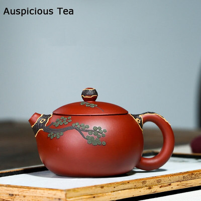 250 ml Hiina Yixing Purple Clay teekannud pallikujuline infuser Xishi teekann Käsitsi valmistatud toormaagist Dahongpao teenõude teekomplekt