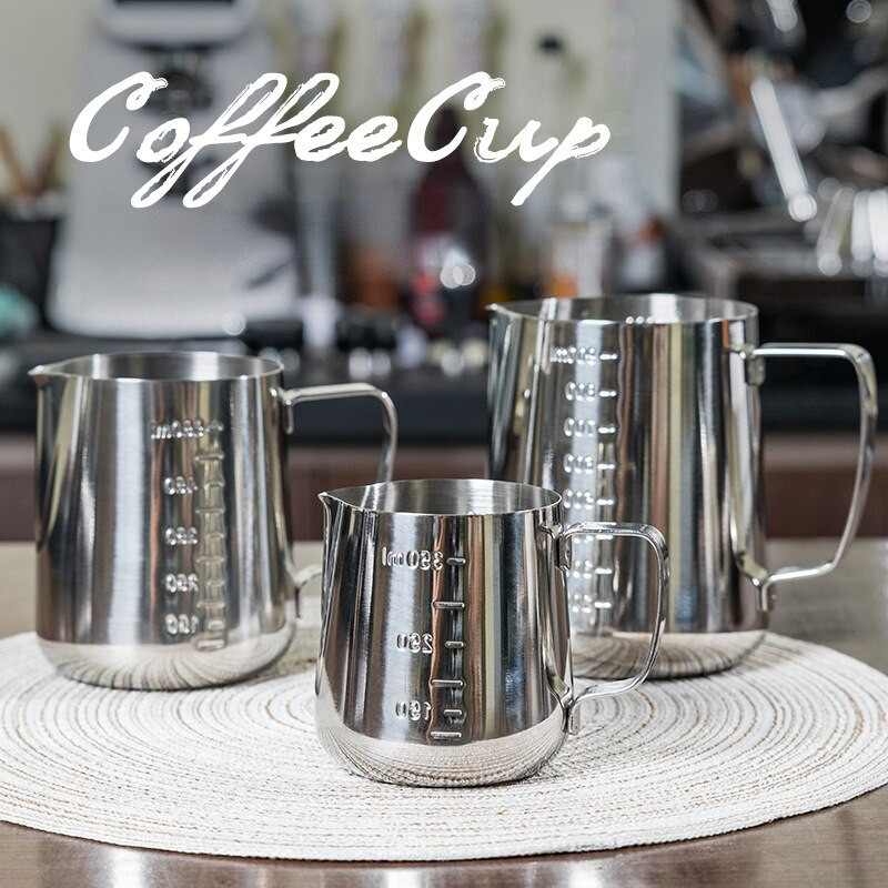 350/600/1000ml Dvigubas kavos įrankis Pieno putos Puodelis Craft Puodelis Kavos ofortas Cilindras Pieno Putų Puodelis Kavos puodas