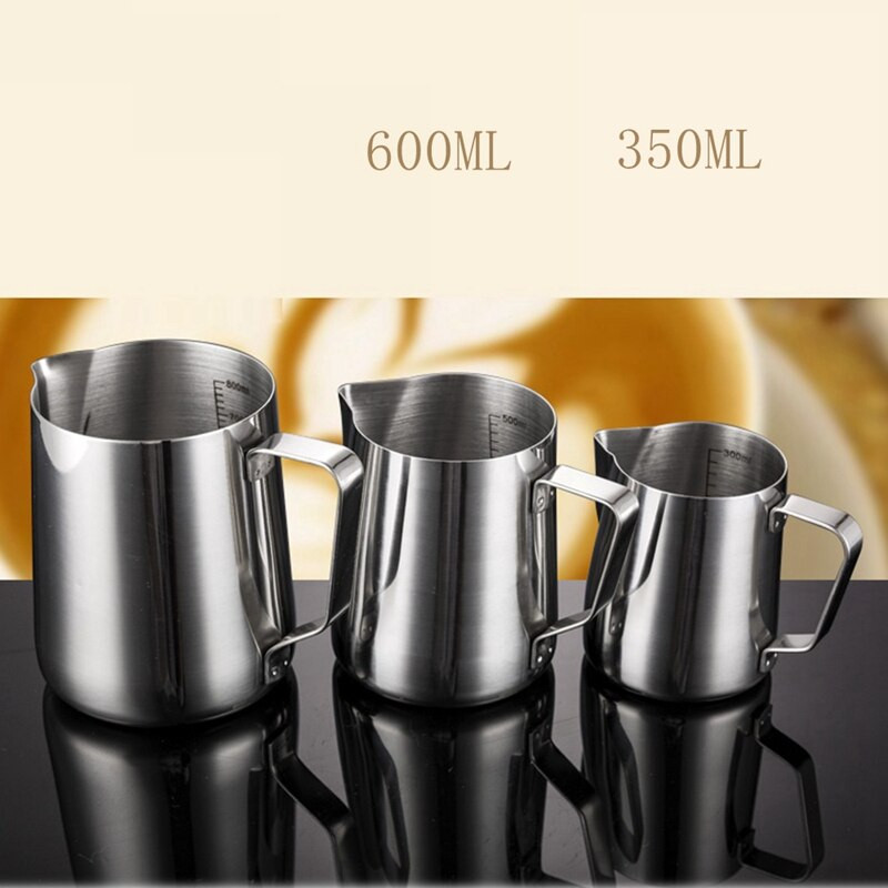 Rozsdamentes acél kávéskanna tejkannák Kancsó csésze habosítás pipával For Make Tej kávétartozékok 350ML/600Ml