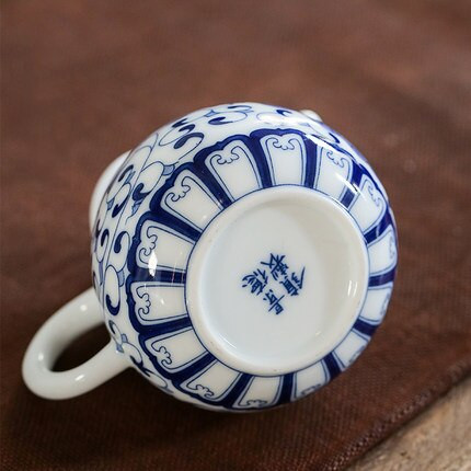WIZAMONY kézzel készített kék-fehér 190 ml-es teáskanna Cealdon Jingdezhen teáskanna Kungfu vízforraló kerámia kínai porcelán teáskészlet
