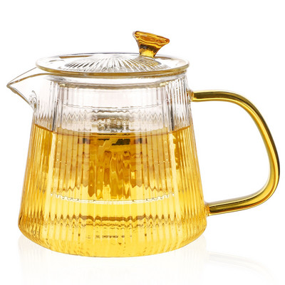 500 ml/900 ml csíkos virág teáskanna kivehető szűrővel tűzhely hőálló, robbanásbiztos, magas hőmérsékleten ellenálló teáskanna