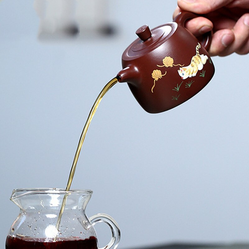 190 ml Yixing Boutique lila agyag teáskannák nyers érc Zhu iszap kézzel készített teáskanna szépség vízforraló kínai Yixing teáskészlet testreszabva