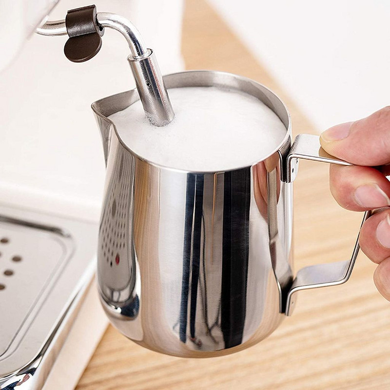 Rozsdamentes acél tejhabosító kancsó kávékancsó tejhabosító eszpresszó csésze Latte Art kávézó 100/150/200 ml
