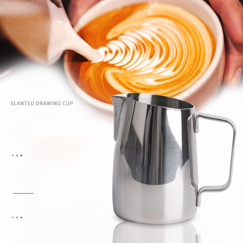 Kávékancsó rozsdamentes acél tejhabosító kancsó Bögrék eszpresszó kávékancsó 450ml/600ml Barista kézműves habosító kancsó