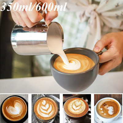 350/600ml Creative 304 Rozsdamentes acél kávékancsó tejhabosító csészék Krémkészítő Barista Kézműves eszpresszó Latte Art kancsó eszközök