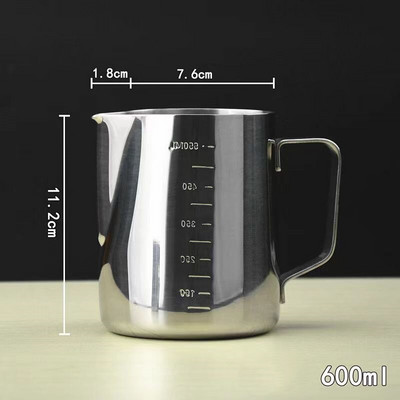 Rozsdamentes acél tejhabos kancsó Eszpresszó gőz kávé Barista Craft Latte Cappuccino tejszínhabos kancsó