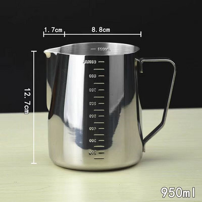 Rozsdamentes acél tejhabos kancsó Eszpresszó gőz kávé Barista Craft Latte Cappuccino tejszínhabos kancsó