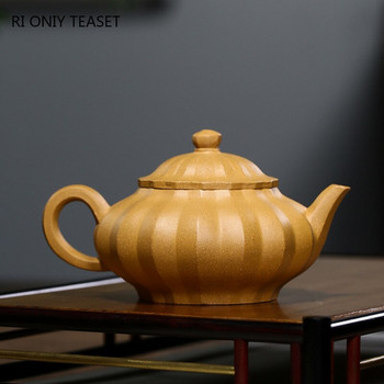 220ml Κινεζικές τσαγιέρες Yixing Purple Clay Famous Handmade Tea Pot Raw Ore Golden Section Mud Kettle Zisha Tea Set Drinkware