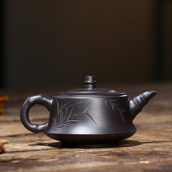 210 мл лилави глинени чайници Yixing Автентична ръчно изработена кана за чай Zisha Beauty Kettle Raw Ore Black Mud Tea Set Персонализирани подаръци