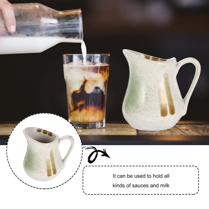 Кана за мляко Кана за сметана Керамична чаша за сос Лодка за наливане Купа за сервиране Порцеланов крем Малка пенообразувател за крем за кафе Чиния за чай