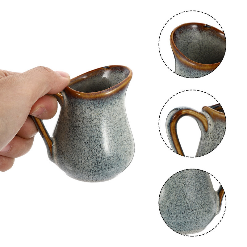 Кана за мляко Кана за сметана Керамична чаша за сос Лодка за наливане Купа за сервиране Порцеланов крем Малка пенообразувател за крем за кафе Чиния за чай