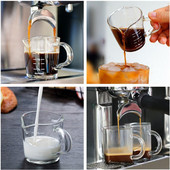 Cană de smântână cu ulcior de lapte din sticlă rezistentă la căldură, ulcior de cafea, vase de cafea mici, recipient multifuncțional pentru condimente