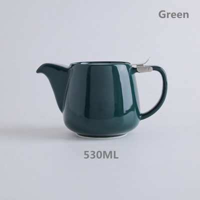 Teáskészlet 580 ml-es porcelán teáskanna, színes, kézzel készített teáskanna 18/8-as rozsdamentes acél fedővel, rendkívül finom infúzióval a levéltea főzéséhez