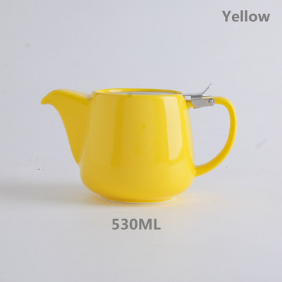 Teáskészlet 580 ml-es porcelán teáskanna, színes, kézzel készített teáskanna 18/8-as rozsdamentes acél fedővel, rendkívül finom infúzióval a levéltea főzéséhez