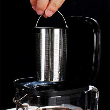 Стъклен чайник Комплект чаени чаши Топлоустойчив квадратен стъклен чайник с чайник Puer Oolong Чайник за чай Офис Чаша за чай Droshipping
