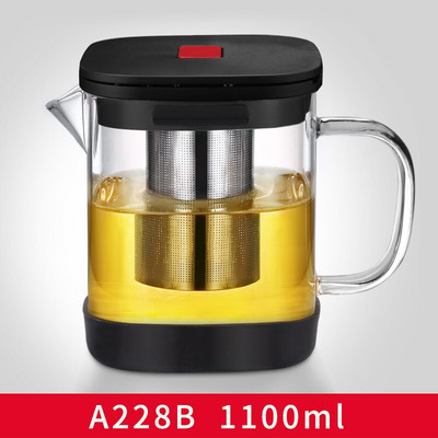 Üveg teáskanna teáscsésze szett Hőálló négyzet alakú üveg teáskanna teainfúzióval Puer Oolong teáskanna Irodai teáscsésze Droshipping