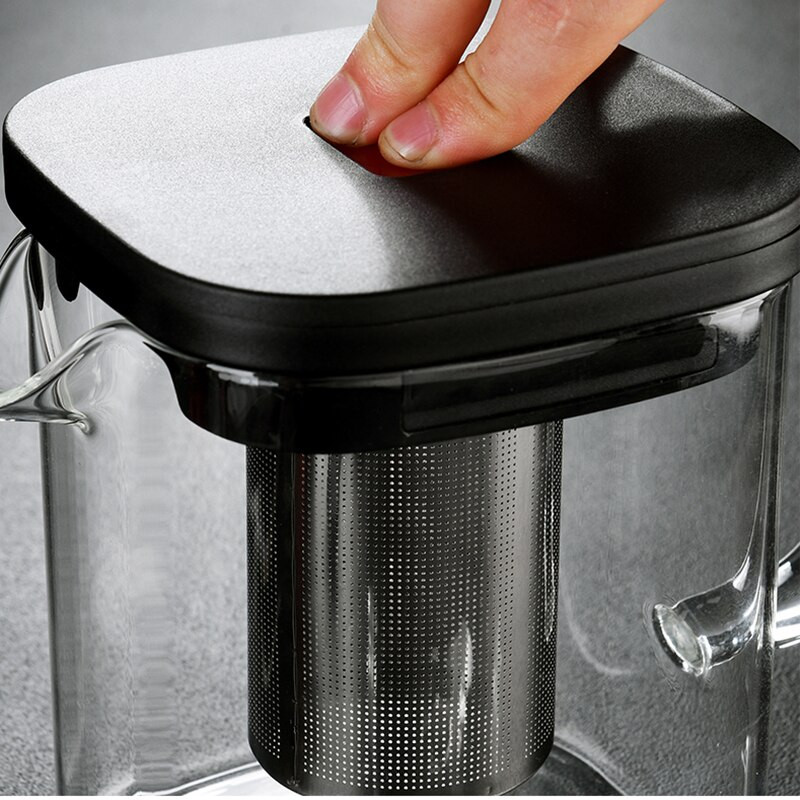 Üveg teáskanna teáscsésze szett Hőálló négyzet alakú üveg teáskanna teainfúzióval Puer Oolong teáskanna Irodai teáscsésze Droshipping