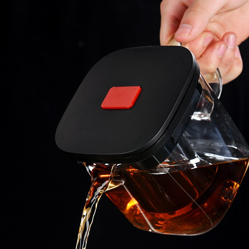 Üveg teáskanna teáscsésze szett Hőálló négyzet alakú üveg teáskanna teainfúzióval Puer Oolong teáskanna Irodai teáscsésze Droshipping