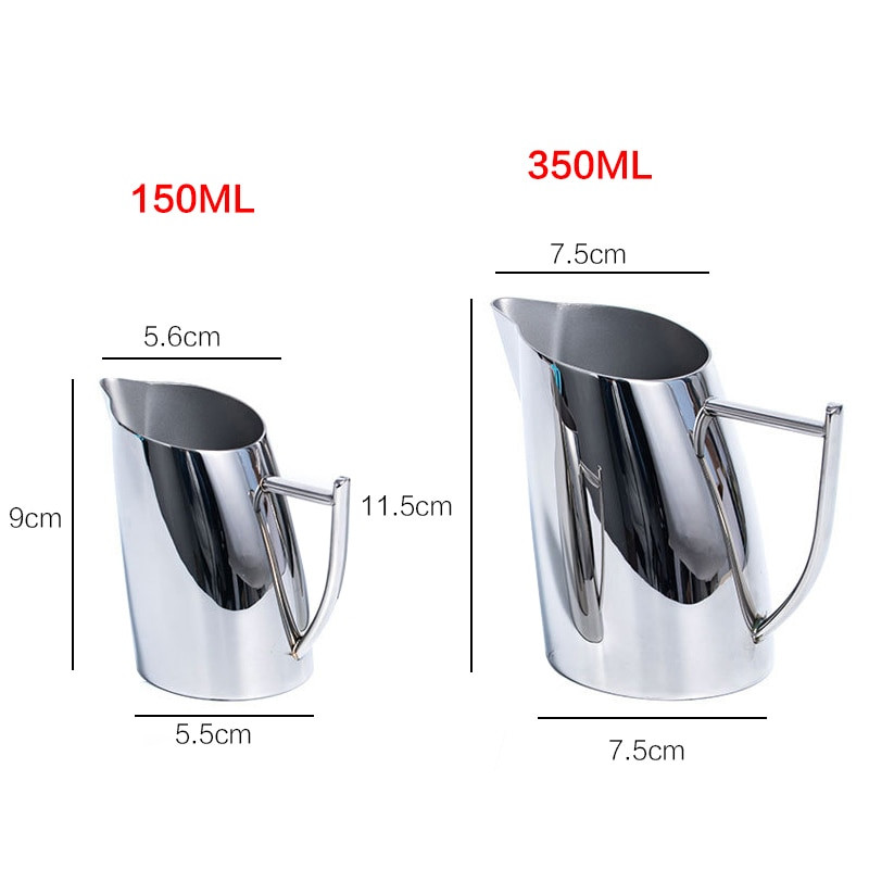 Nerūdijančio plieno pieno putų ąsotis 150 ml 350 ml espreso kavos ąsotis Barista Craft Coffee Latte pieno putų ąsotis