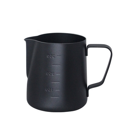 Espreso pieno putų ąsotis su matavimo prietaisu, nerūdijančio plieno grietinėlė Macchiato Cappuccino Latte Art gaminimo ąsočio puodeliai