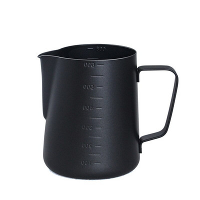 Espreso pieno putų ąsotis su matavimo prietaisu, nerūdijančio plieno grietinėlė Macchiato Cappuccino Latte Art gaminimo ąsočio puodeliai
