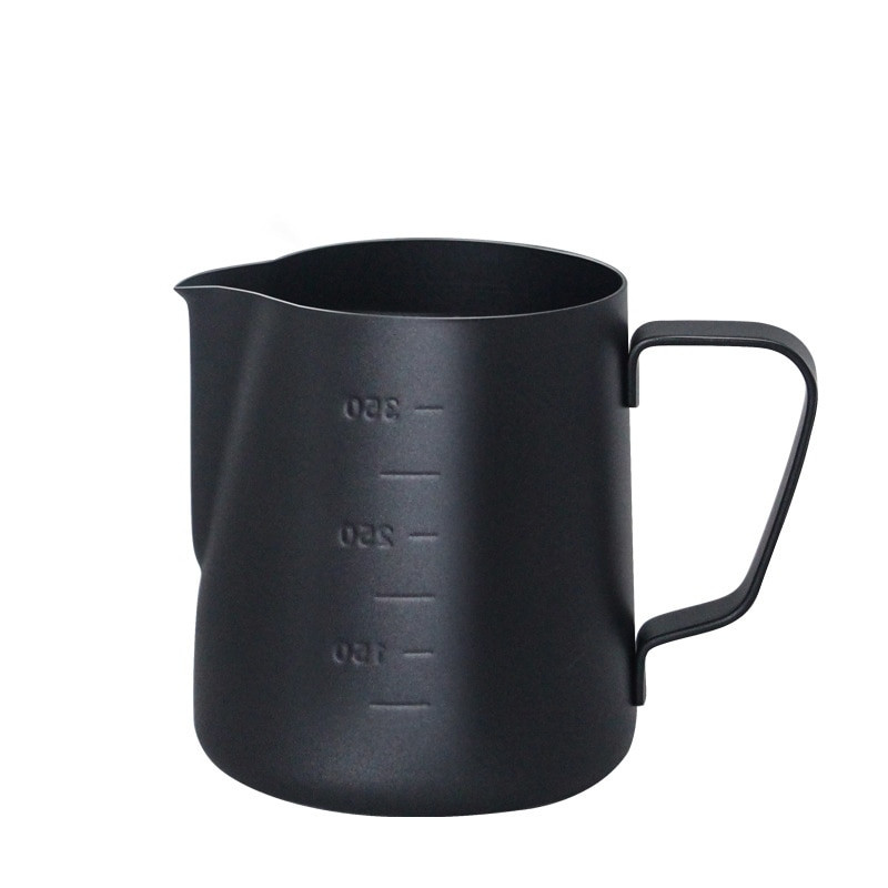 Espreso pieno putų ąsotis su matavimo prietaisu, nerūdijančio plieno grietinėlė Macchiato Cappuccino Latte Art gaminimo ąsočio puodeliai
