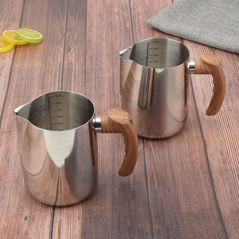 1000 ml-es rozsdamentes acél tejhabosító kancsó Barista eszköz, habosító kancsó eszpresszógéphez Kávé cappuccino Latte Art