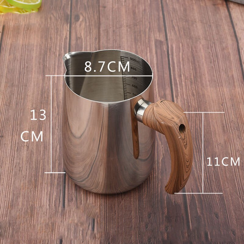 1000 ml-es rozsdamentes acél tejhabosító kancsó Barista eszköz, habosító kancsó eszpresszógéphez Kávé cappuccino Latte Art